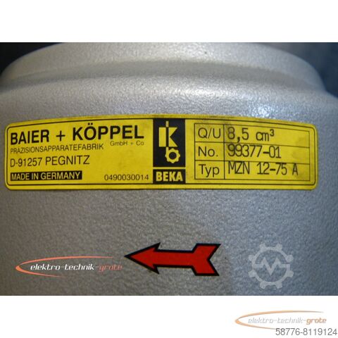 Control unit BEKA Baier + Köppel MZN 12-75 A Zahnradpumpe    !