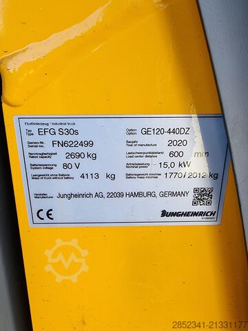 Forklift Jungheinrich, erst 160 Stunden EFG S30