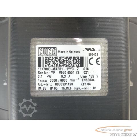 Control unit KUKA 1FK7083-5AF81-1YY3-Z S16 Servomotor SN: YFV950655173021