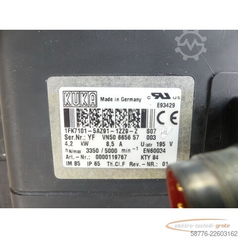 Control unit KUKA 1FK7101-5AZ91-1ZZ9-Z S07 Servomotor SN: YFVN50665657003