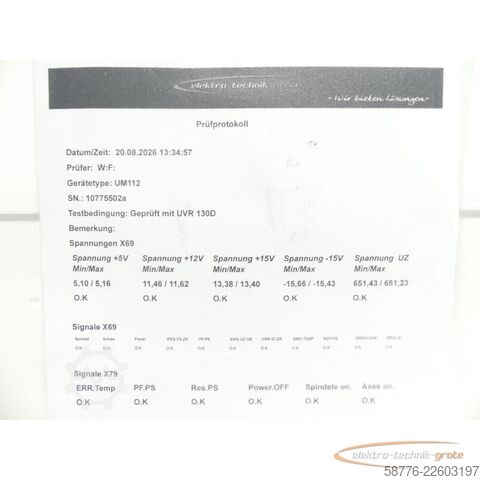 Component Heidenhain UM 112 ID 325 001-02 SN10775502A generalüberholt mit 3 Mon. Gewährl.