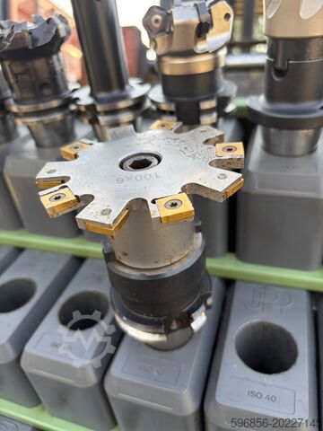 Disc milling cutter Ø100 mm x 6 mm with indexable inserts on SK40 arbor Frez tarczowy Ø100 mm x 6 mm z płytkami skrawającymi na oprawce SK40 Frez tarczowy Ø100 mm x 6 mm z płytkami skrawającymi na oprawce SK40