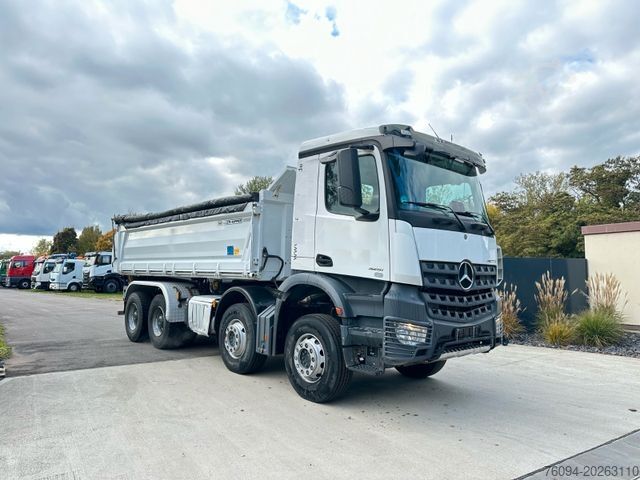 Three-sided tipper truck MERCEDES-BENZ Arocs 3251 8x4 MEILLER Bordmatik Plane