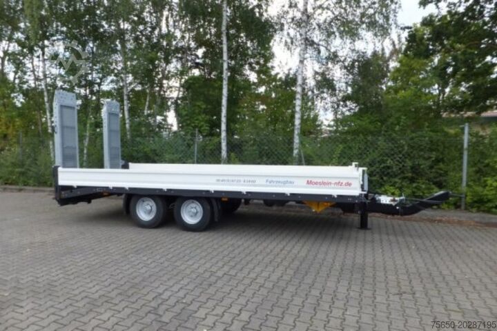 Low loader trailer Möslein TTT 11- 6,28 Weiß  Neuer Tandemtieflader