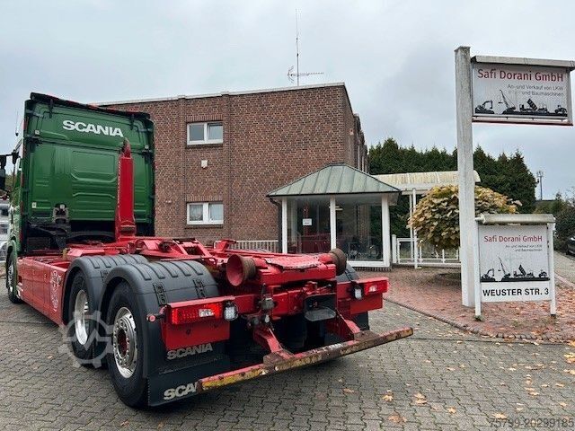 Roll-off tipper truck SCANIA S580 V8 MEILLER Abroller mit Lift+Lenkachse 6x2