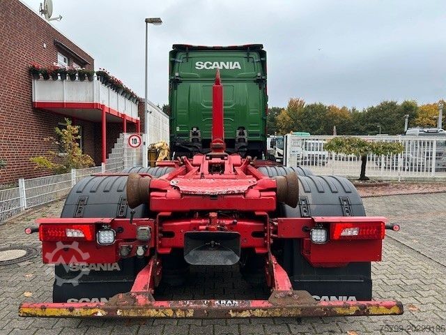 Roll-off tipper truck SCANIA S580 V8 MEILLER Abroller  mit Lift+Lenkachse 6x2