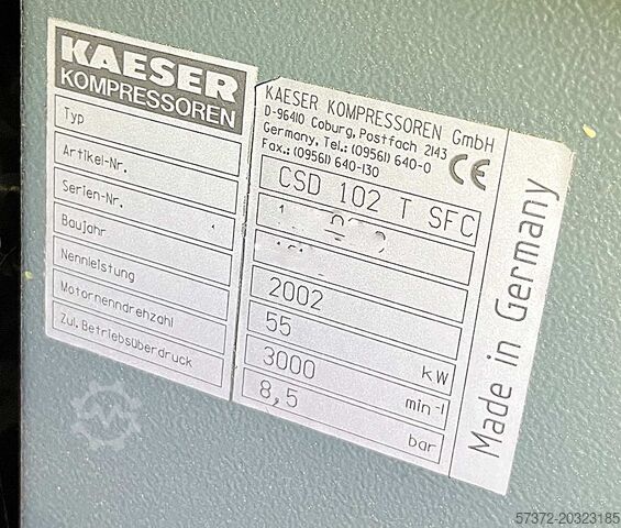 Compressor Kaeser CSD 102 T SFC/BS 61