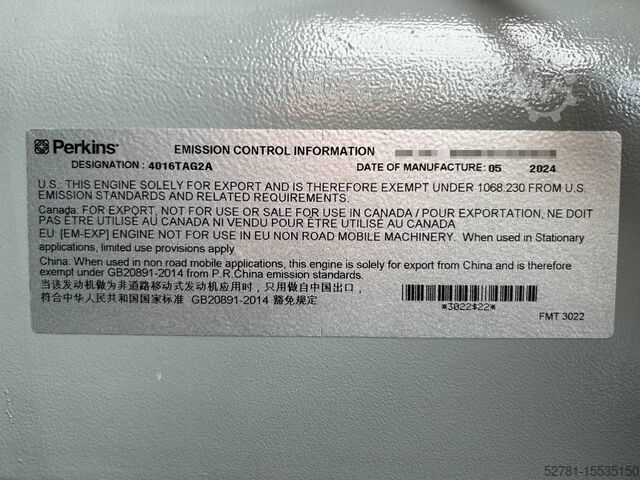 Aggregat Perkins 4016-TAG2A - 2.200 kVA Generator - DPX-19826