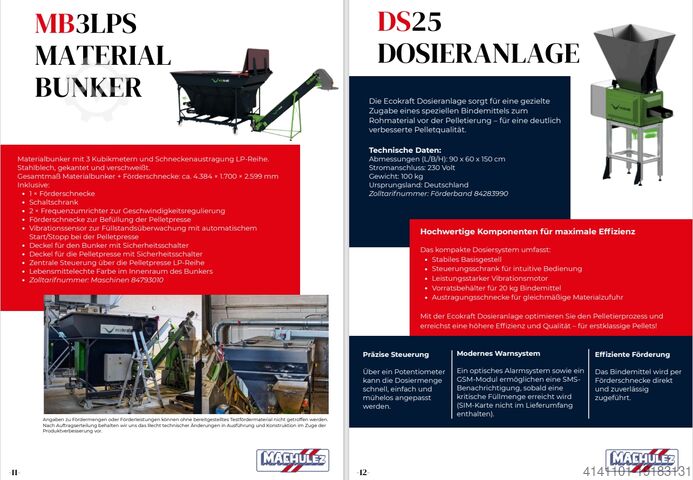 Pelletpresse / Pelletieranlage / Pellets EcoKraft LP22