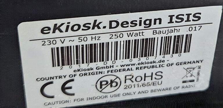 Infoterminal indoor terminal 24/7 continuous operation EKiosk ISI 21,5" Touchscreen