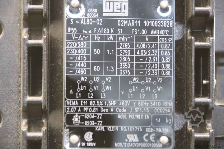 Extractor fan 1.1kW 1260 m³/h Karl Klein DMV 350