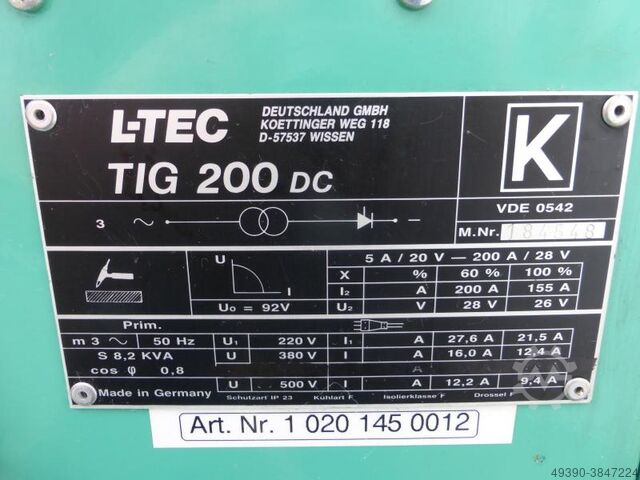 Wig Schweißgerät, WIG Schweißmaschine, WIG und Elektro DC Schweißgerät, E-Schweißmaschine auch für S L-TEC TIG 200 DC