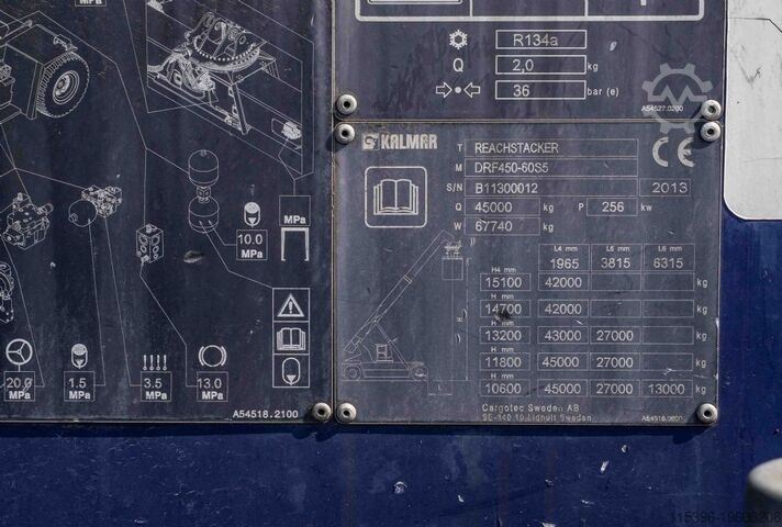 Full-container reach stacker Kalmar DRF450-60S5