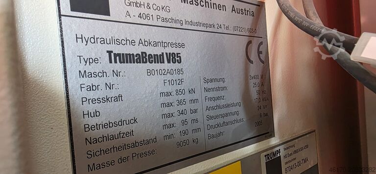 Abkantpresse Trumpf Trumabend V85