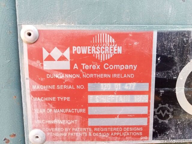 Screen Powerscreen Turbo Chieftain 1800