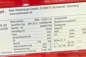 Gas burner WEISHAUPT WM-G30 /// 3500kw WEISHAUPT - MULTIFLAM - 3500kw