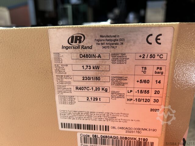 Refrigeration air dryer Ingersoll-Rand D480IN-A
