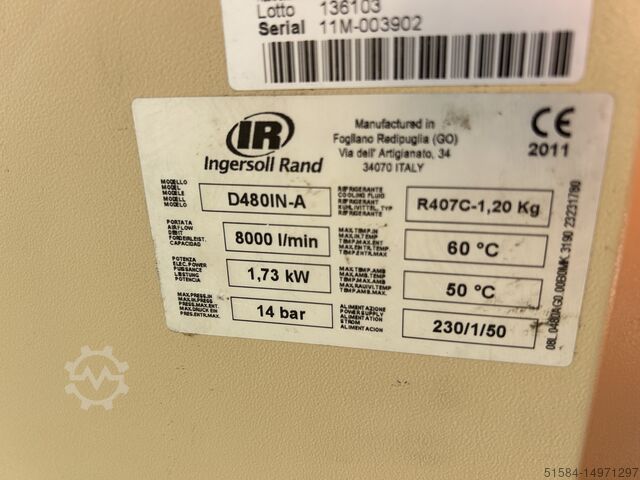 Refrigeration air dryer Ingersoll-Rand D480IN-A