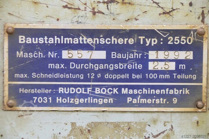 Tafelschere Baustahlmattenschere 2,5 m unbekannt 2550  hydraulisch