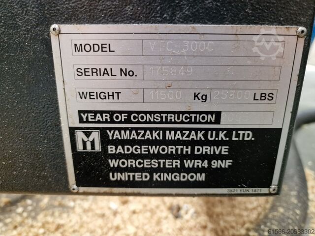 Vertical machining center Mazak VTC-300C II