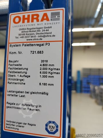 Heavy-duty shelf Ohra Regalanlage System Palettenregal P3