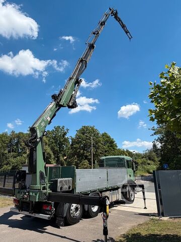 Flatbed truck MAN TGS 26.440 6x2 KRAN 28m +JIB+SEILWINDE+5/6 Steue