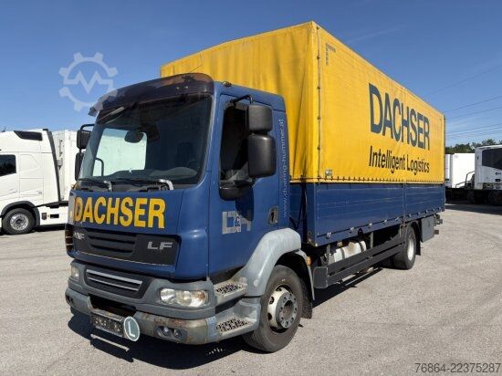 Flatbed truck with tarp DAF LF 55 250 PLANE MIT LBW, EURO4