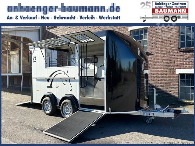 Horse trailer Cheval Liberte MAXI 3 SCHRÄGSTEHER SCHWARZ 420X207X230CM 3500KG