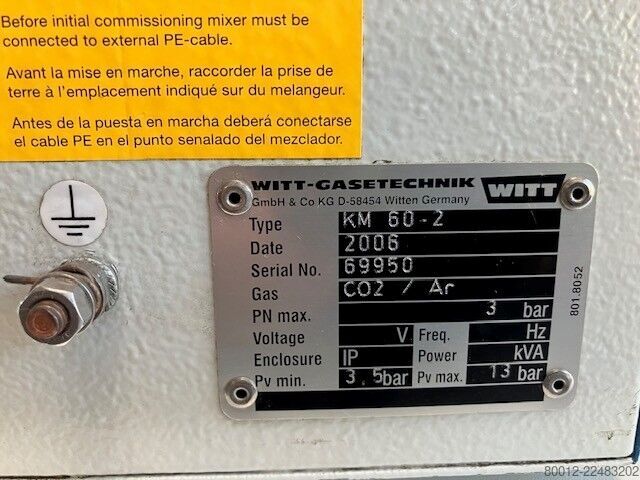 Gas mixer Ar/CO² Witt Gasetechnik KM60-2