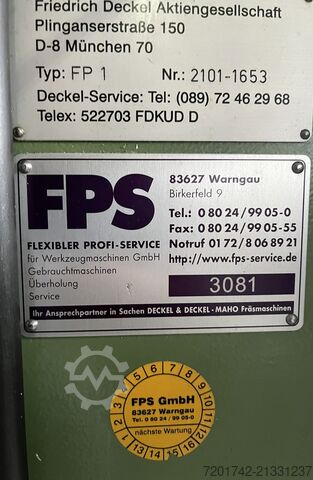 Tool milling machine Deckel FP 1 2101