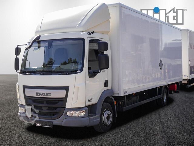 Box truck DAF LF 220 12t SAXAS KOFFER + ANHÄNGER MOESLEIN AHK