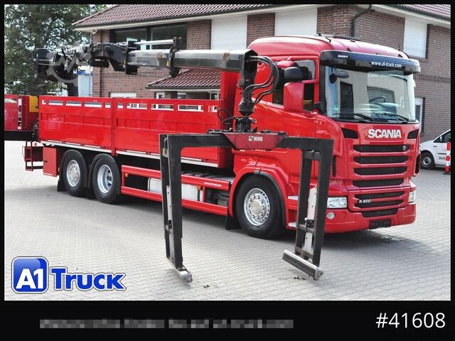 Autokran SCANIA R400, HIAB XS 166-3 Lift-Lenkachse