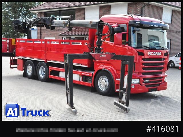 LKW mit Pritsche (offen) SCANIA R400, HIAB XS 166-3 Lift-Lenkachse