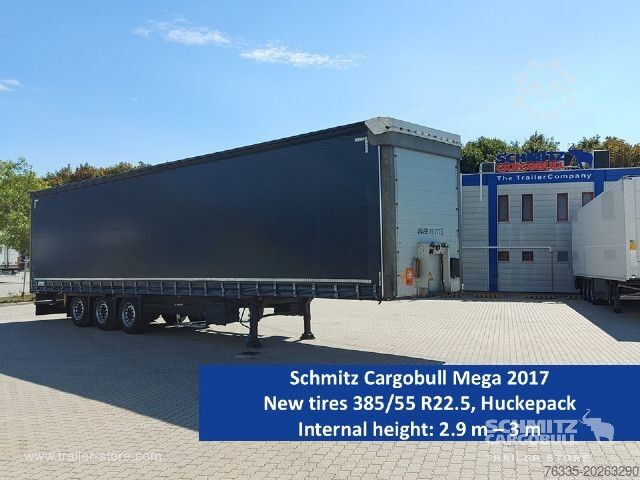 Open semitrailer with tarp Schmitz Cargobull Curtainsider Mega