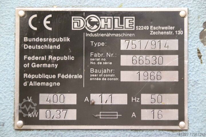 Industrial sewing machine Dohle 751-914