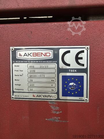 Walzblechmaschine AKYAPAK AHS 20/20
