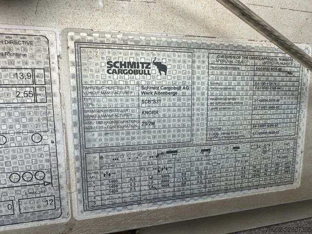 Schiebeplanen Schmitz Cargobull DISCBRAKES / GALVANIZED / HUCKEPACK / NL-traile...