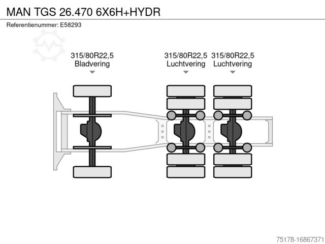 Standard tractor MAN TGS 26.470 6X6H+HYDR