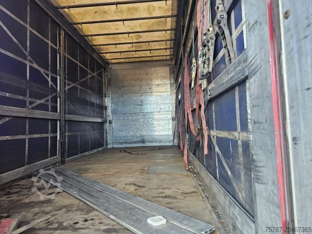 Flatbed truck with tarp SCANIA G410 Volumen, Edscha, Hubdach+Tandemhänger