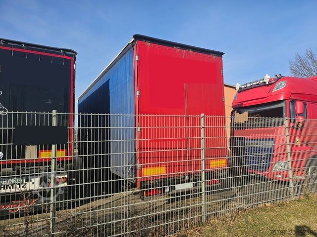 Flatbed truck with tarp SCANIA G410 Volumen, Edscha, Hubdach+Tandemhänger