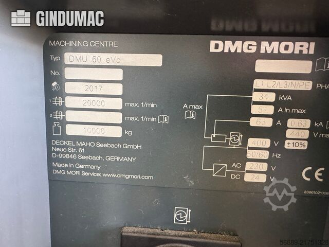DMG MORI DMU 60 EVO DMG MORI DMU 60 EVO