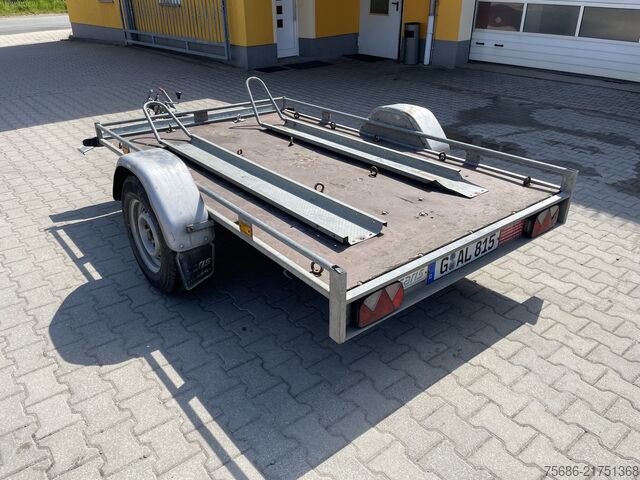 Motorcycle trailer SARIS Motorradtransporter Tieflader Einachser