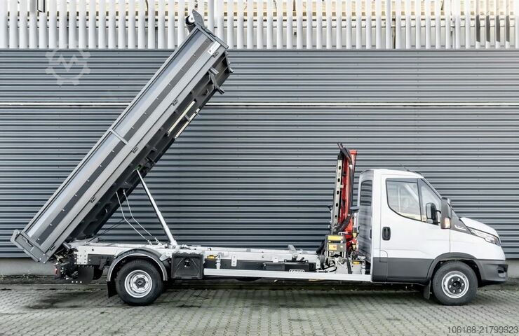 Three-way tipper with crane Iveco Daily 70C18 HA8 Kipper Kran