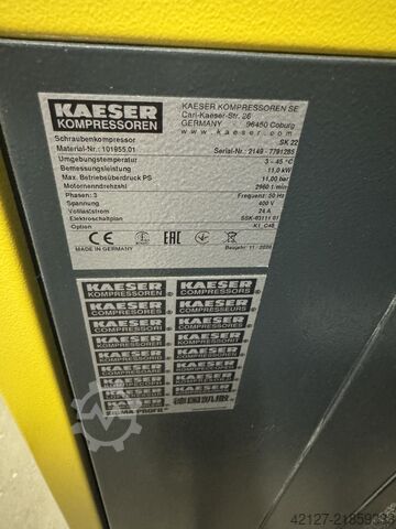 Screw compressor compressed air system Kaeser SK 22 + SK 19 + TB 26 + Behälter