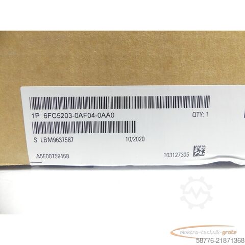Component Siemens 6FC5203-0AF04-0AA0 Bedientafelfront SN: LBM9637587 --