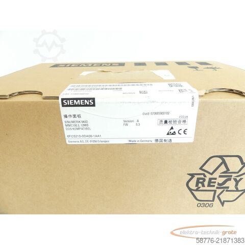 Component Siemens 6FC5210-0DA00-1AA1 Bedieneinheit SN T-MD2011590 -!-