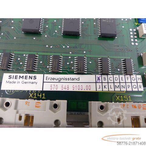 Component Siemens 6FX1154-8BC01 570 548 9103.00 Platine E-Stand: A