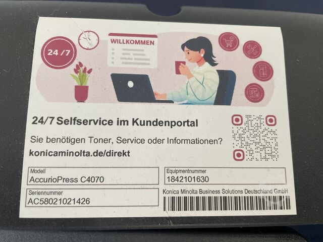 Digital printing machine Konica Minolta AccurioPress C4070 from 2025 - Fiery, IQ-501, stacker,