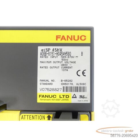 Fanuc component Fanuc A06B-6151-H045 # H580 SN:V07528827 generalüberholt mit 12 Monaten Gewährleistung