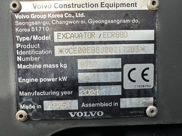 Chain excavator VOLVO EC88D,Verstellausleger,Powertilt,Klima, 3 Löffel
